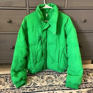 Free people green puffer